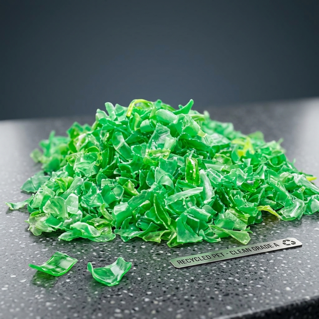 Recycled Green PET Flakes